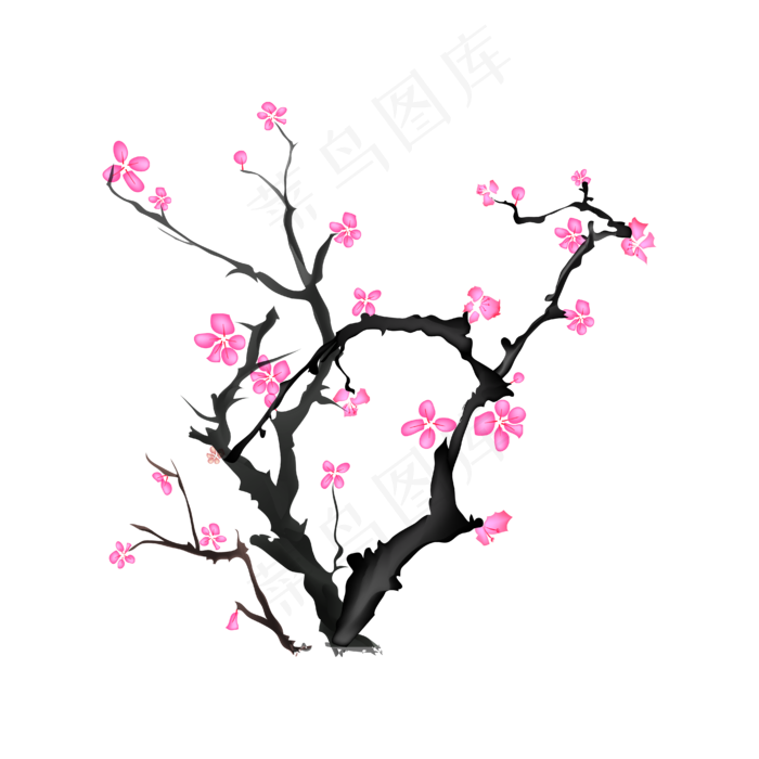 矢量手绘古风梅花