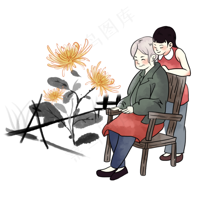 水墨重阳节素材