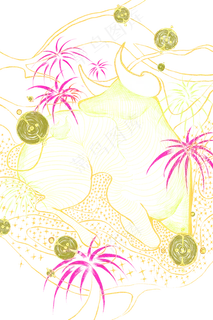 喜庆牛年描金线性卧牛 喜庆牛年描金线性卧牛