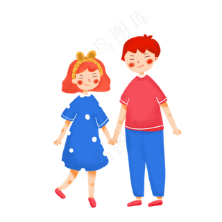 现代情侣卡通元素