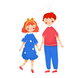 现代情侣卡通元素