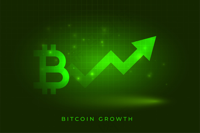 比特币成功增长图概念背景eps,ai矢量模版下载