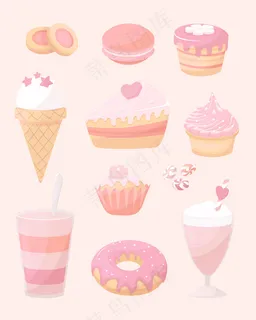 甜点背景,商品涂鸦图标 甜点背景,商品涂鸦图标