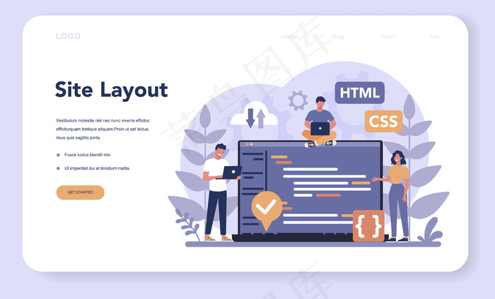 打字机网页横幅banner或登录页