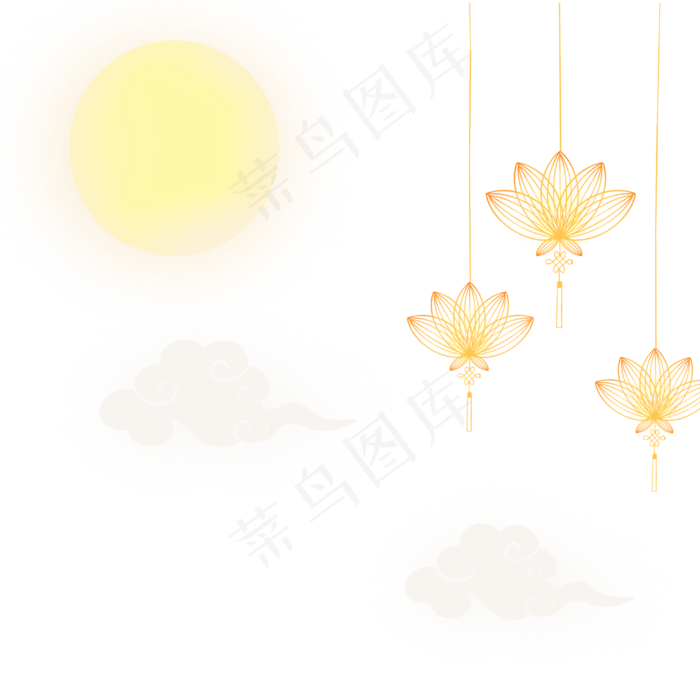 中秋节莲花灯月圆