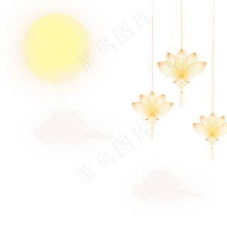 中秋节莲花灯月圆