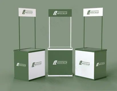 简约绿色参展商模型样机