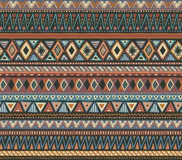 彩色无缝图案，手绘民族元素