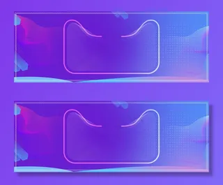 双11淘宝促销几何渐变蓝色banner