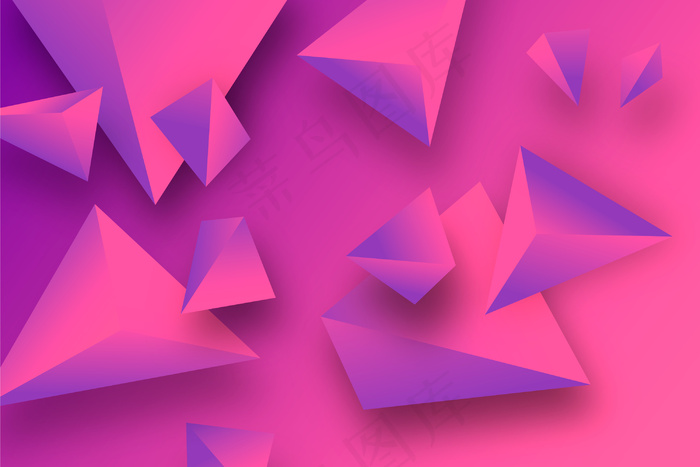 色彩鲜艳的3d三角形背景