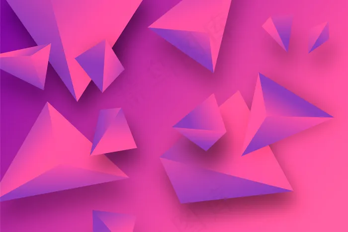 色彩鲜艳的3d三角形背景