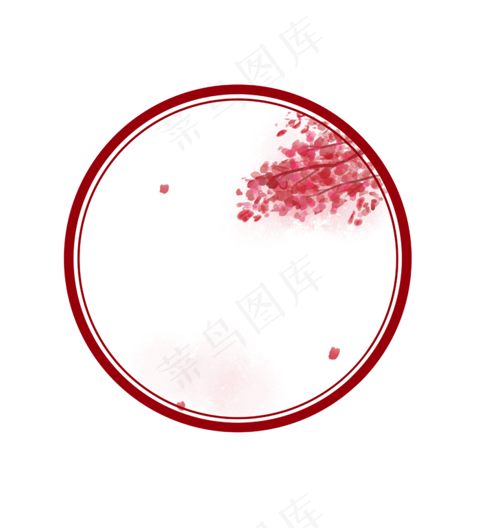 古典中国风圆形边框屏风