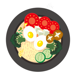 聚餐手绘火锅食物