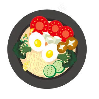 聚餐手绘火锅食物