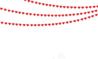 挂着心形的花环。爱情浪漫情人节