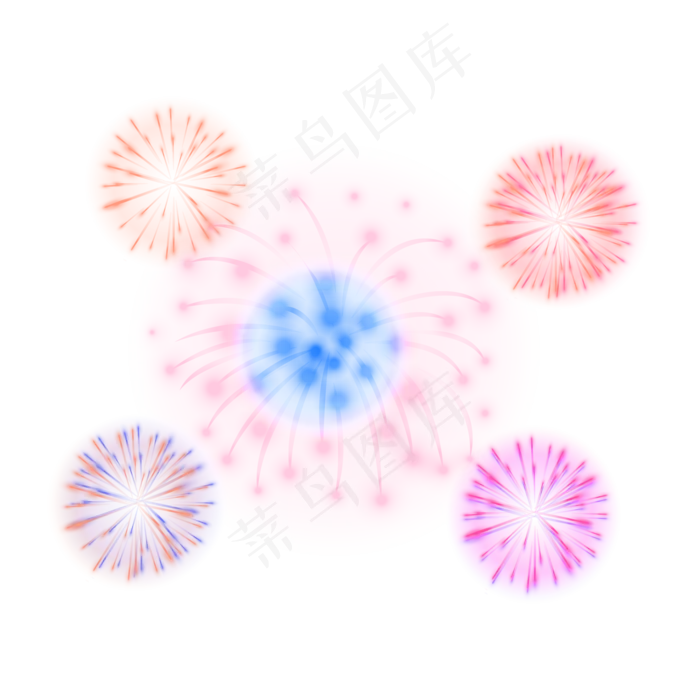 节日庆祝烟花礼花(2000X2000(DPI:300))psd模版下载