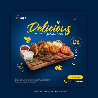 食品社交媒体模板模板