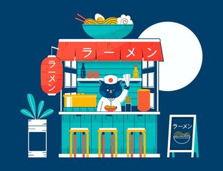 手绘日本拉面店