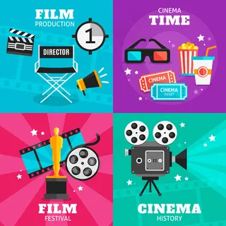 电影院彩色元素集