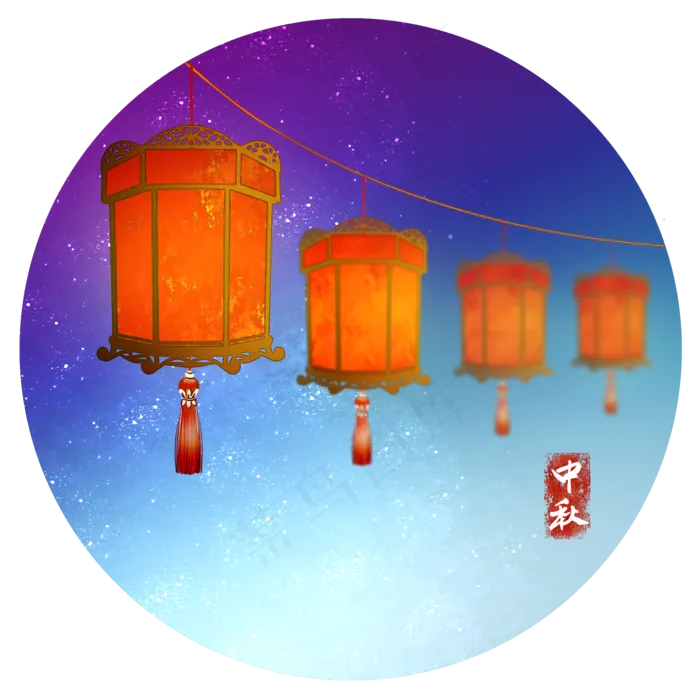 燃点花灯中秋习俗(2000X2000(DPI:300))psd模版下载