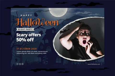 万圣节横幅banner模板