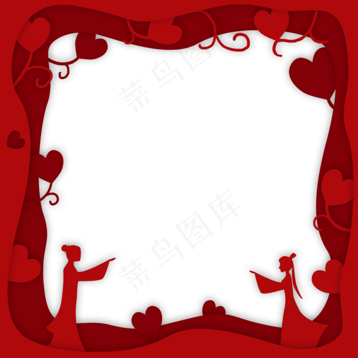 牛郎织女剪纸边框