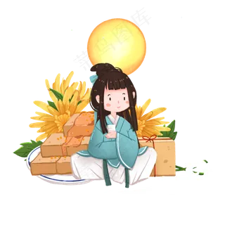 秋季节气节日喝茶小精灵