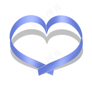 蓝色小清新丝带飘带爱心彩带