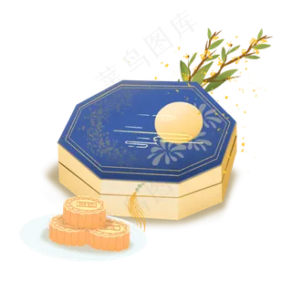 中秋节蓝色月饼礼盒