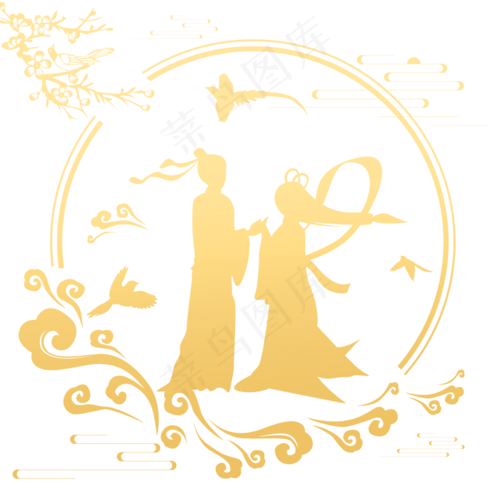 七夕底纹(2000X2000(DPI:72))psd模版下载