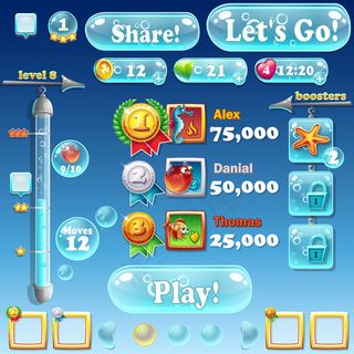 鱼世界-设置不同的卡通风格的元素