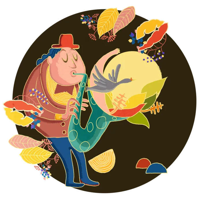 秋日秋季秋夜艺术家吹奏萨克斯彩(2000X2000(DPI:300))psd模版下载