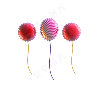 国庆节气球红色立体可商用素材