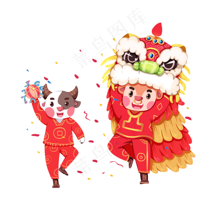 2021春节牛年舞狮