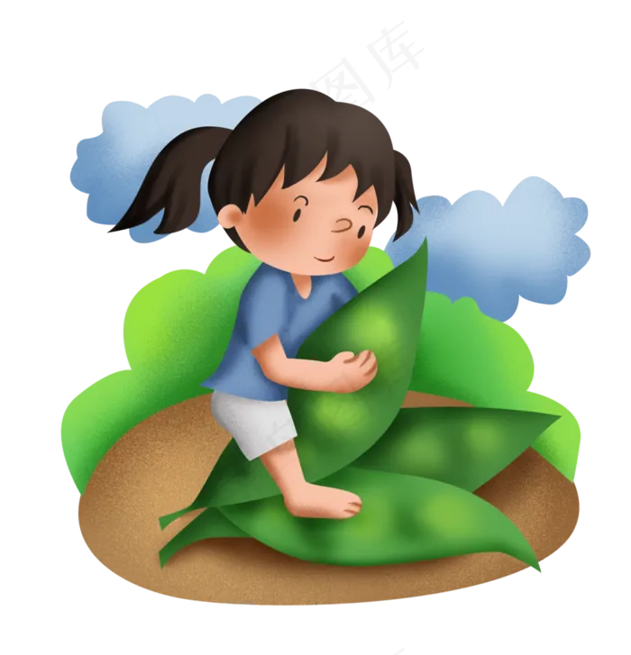 白露女孩和四季豆(3376X3508(DPI:300))psd模版下载