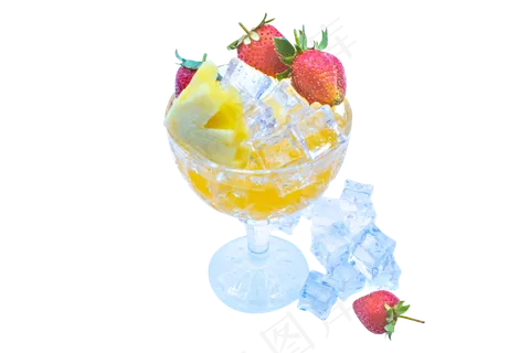 水果冰块果汁