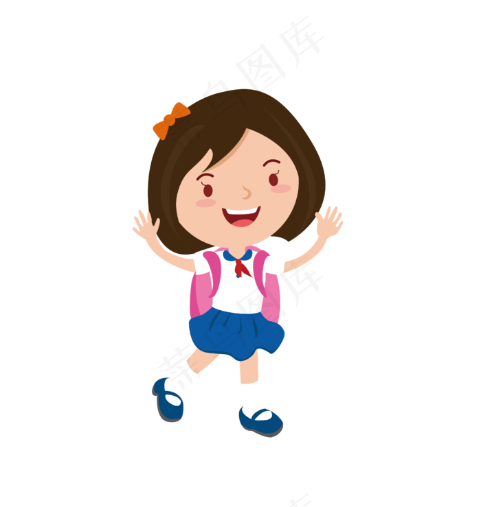 带红领巾的小女学生