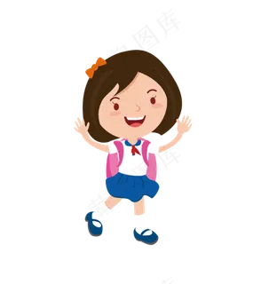 带红领巾的小女学生