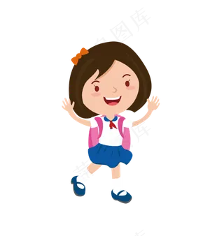 带红领巾的小女学生