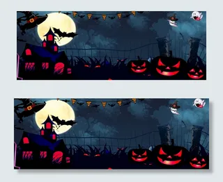 万圣节另类恐怖黑色banner