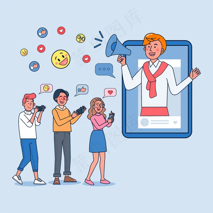 Livestream vlogger插图eps,ai矢量模版下载
