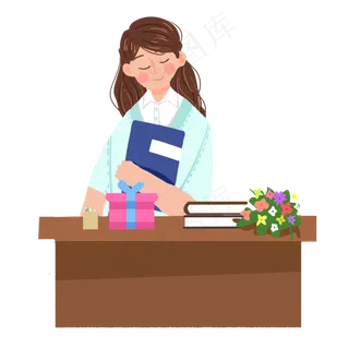 教师节讲课女老师png素材