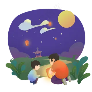 中秋节团聚赏月