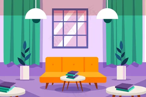 视频会议的空房间背景