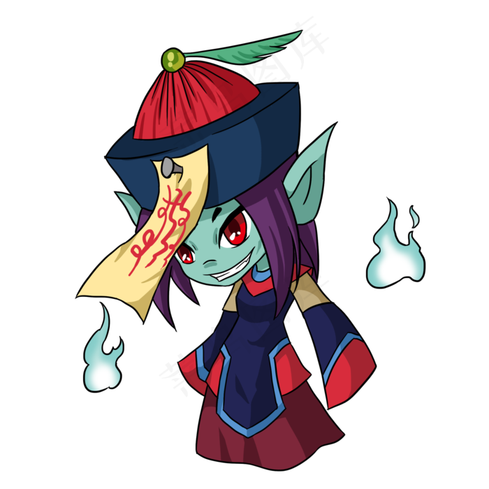 中元节卡通可爱僵尸