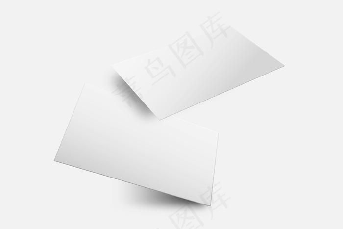 具有前后视图的白色色调的空白名片模型样机矢量