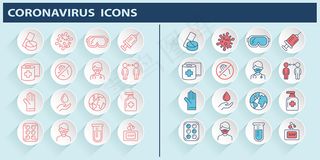 新冠肺炎疫情预防矢量图标
