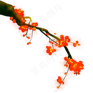 中国画水墨梅花