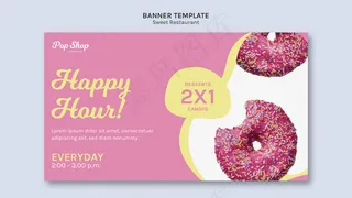 流行糖果店设计横幅banner