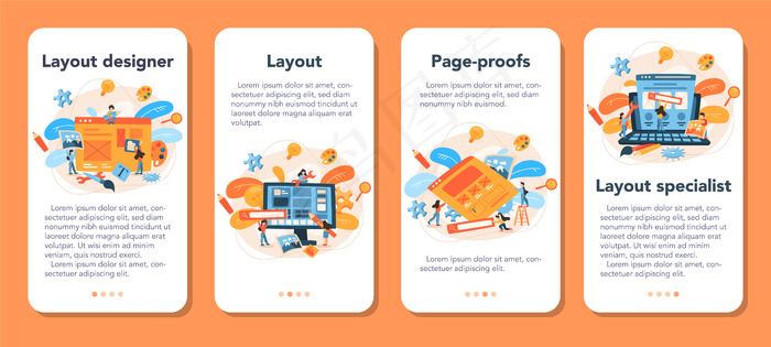 Layout designer手机app移动应用程序app横幅banner集eps,ai矢量模版下载